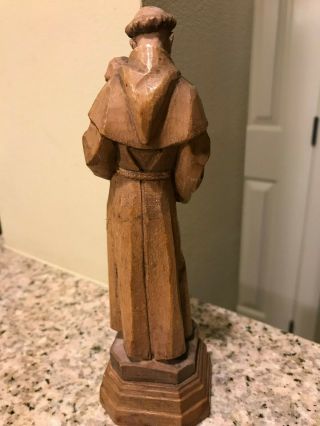 HAND CARVED WOODEN STATUE SAINT FRANCIS OF ASSISI - 7 INCH 3