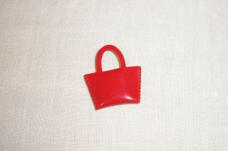 Vintage Madame Alexander kin red shiny purse 2