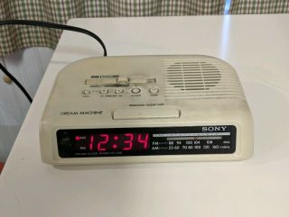 Vintage Sony Icf - C25 Dream Machine Alarm Clock Am/fm Radio