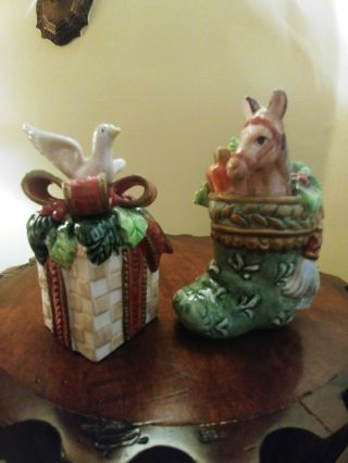Fitz And Floyd Christmas Salt And Pepper