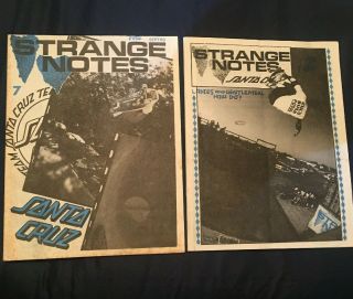 2 Vintage Strange Notes Skateboard Magazines Santa Cruz 1988 7,  12