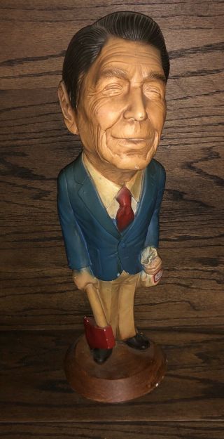 Esco Statue Chalkware 1981 President Ronald Reagan Jelly Beans Axe