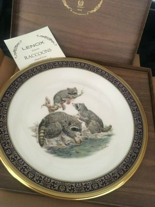 Lenox Edward Marshall Boehm Woodland Wildlife Raccoon Plate W/ 1973