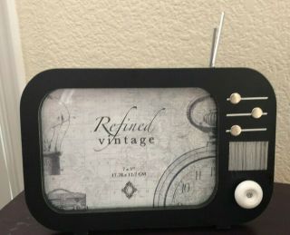 Photo Frame Wooden Radio Shaped " Refined Vintage " 7 " X 5 "