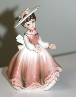 Vintage Napcoware Southern Girl Pink Dress With Wide Brim Hat C - 6391 1940 - 1950