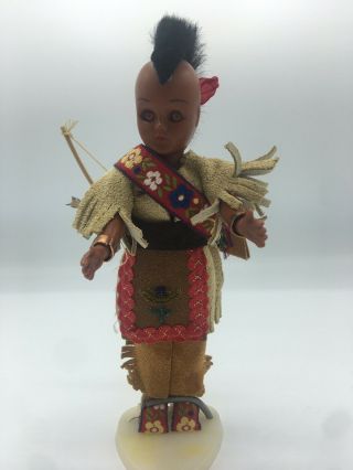 Carlson Native American Mohawk Warrior Doll - Vintage Souvenir