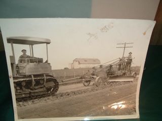 Antique Picture Of A Wisconsin Highway Commission B47 Tractor And Plow