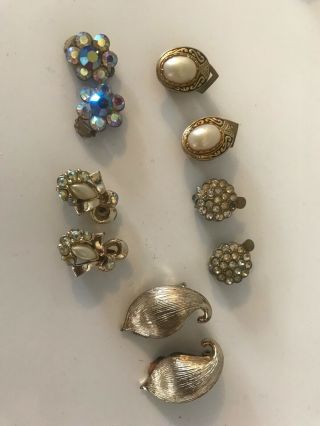 Antique Vintage Costume Jewellery Clip On Earrings