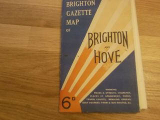 Lovely Vintage Map Of Brighton & Hove With Street Index - Would Look Great Framed