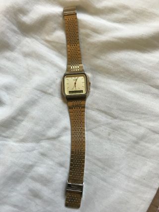 Vintage Casio Aq - 310g Analog/ Digital Wrist Watch For Men Gold