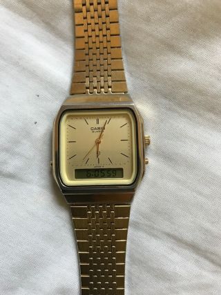 Vintage Casio AQ - 310G Analog/ Digital Wrist Watch for Men Gold 2