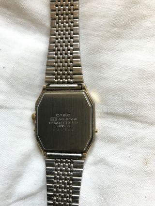 Vintage Casio AQ - 310G Analog/ Digital Wrist Watch for Men Gold 4