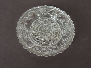 Antique Lacy Sandwich Glass Cup Plate Cadmus Historical 3 5/8 "