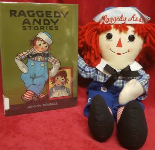 Raggedy Andy Doll,  Aurora/hasbro Plush Rag Doll 16 " Toy & Raggedy Andy Book
