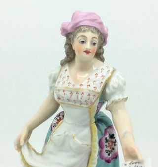 Antique English Derby Porcelain FIGURINE Lady Love Letter China 7 