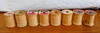 8 Vintage Wooden Spools For Thread