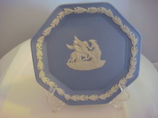 Wedgewood Vintage Blue Jasperware Hexagon 5 " Pin Dish/sweet Dish