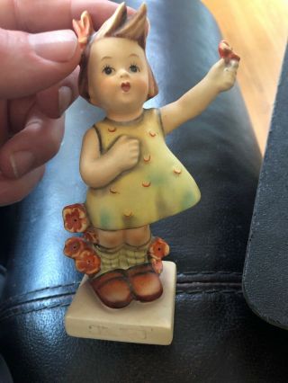 Vintage Goebel Hummel “spring Cheer " 72 Girl With Flowers Figurine Almost 5 "