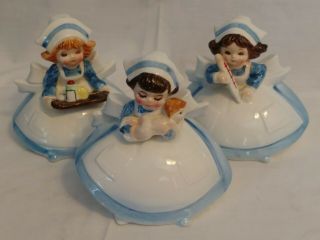 3 Vintage Lefton Nurse Figurines Made In Japan