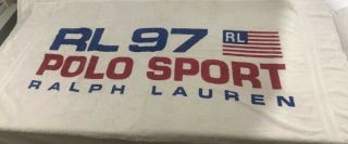 Vintage Rl 97 Polo Sport Ralph Lauren White Beach Towel
