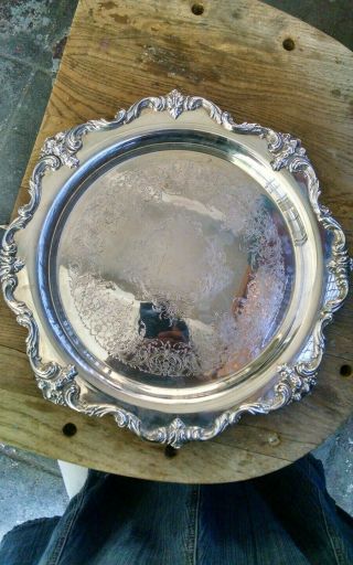 Webster Wilcox Du Barry Silver Plate Tray Round Silver Plate Platter