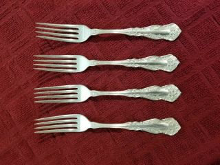 Wm Rogers & Son Aa Silverplate,  Chester Pattern,  4 Dinner Forks,