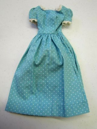 Vintage 1964 Barbie Ken Doll " Little Red Riding Hood " 880 Blue Cotton Dress