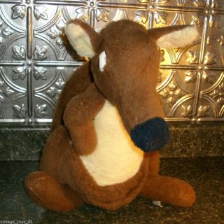 18 " Big Vintage Animal Fair Brown Kangaroo Stuffed Plush Toy Family Banking