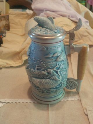 Avon 1990 Vintage Beer Mug Stein Fishing Stein
