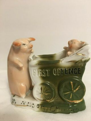 Vintage - Fairing Pigs - " First Offence " - Mother/babies With Buggy - Germany