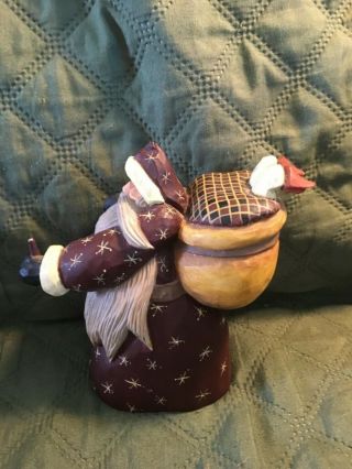 Williraye Santa With Geese In Basket Christmas Figurine