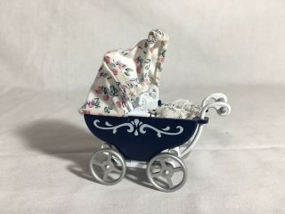 Calico Critters/sylvanian Families Vintage Blue Baby Stroller Carriage