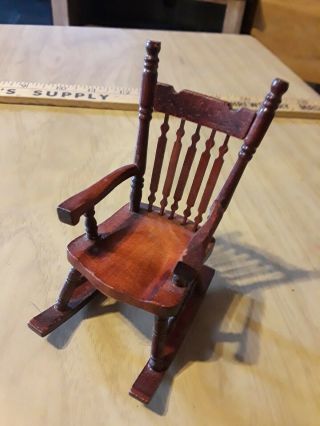 Vintage Dollhouse Miniatures Wooden Rocking Chair