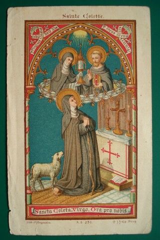 482.  St Colette Antique Holy Card