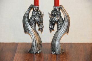 Dragon Candlestick Holder Set 2 T Raine Fantasy Mythical Magical Wizard Candle