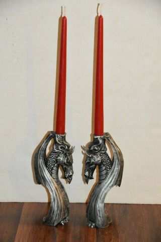 Dragon Candlestick Holder Set 2 T Raine Fantasy Mythical Magical Wizard candle 2