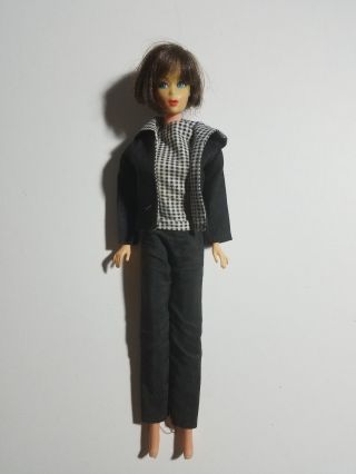 Vintage Barbie Handmade 3 Piece Black & White Checked Pants,  Top,  Jacket No Doll