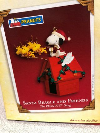 2005 Santa Beagle And Friends Hallmark Keepsake Christmas Ornament Snoopy Nib