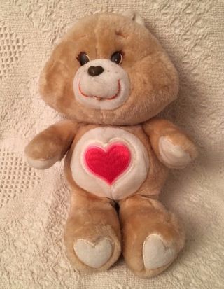 " Tenderheart Bear " - Vintage 1983 Care Bear,  13 " Plush Bear