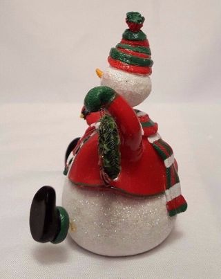 Fitz And Floyd Jiggling Christmas Snowman with Wreath Figure Just Adorable 3