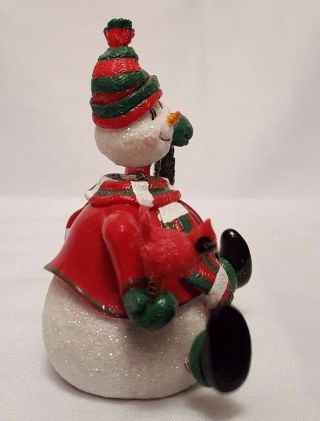 Fitz And Floyd Jiggling Christmas Snowman with Wreath Figure Just Adorable 5