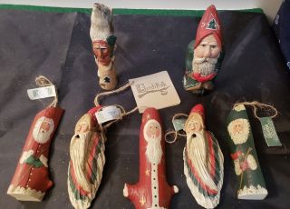 7 Midwest Imports Of Cannon Falls Limb Folk Christmas Ornaments