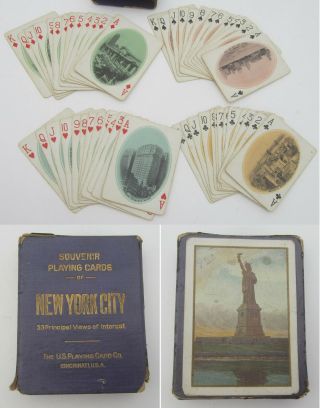 Antique Early 1900s Souvenir Playing Cards Of York City U.  S.  Playing Card Co