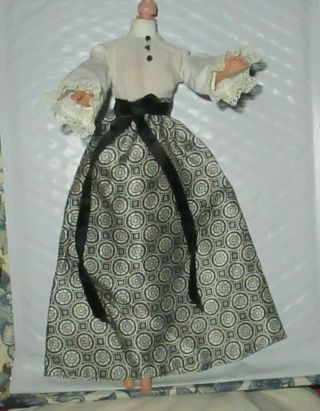 Vintage Mod Era Barbie Maddie Peggy Clone " Silver,  Black & White Long Dress "