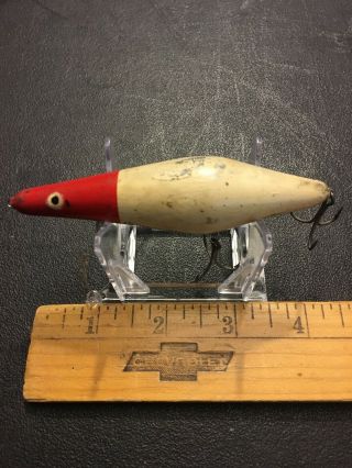 Burke 2018 Top Dog Rubber Fishing Vintage Old Lure Fishing Tackle Red White 4”
