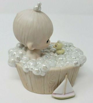 Precious Moments 1987 " A Tub Full Of Love " Figurine Boy Bubble Bath 104817