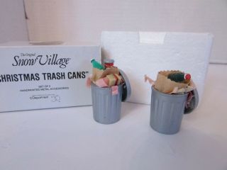 Dept 56 52094 Christmas Trash Cans Set Of 2 Snow Village Accessory D5