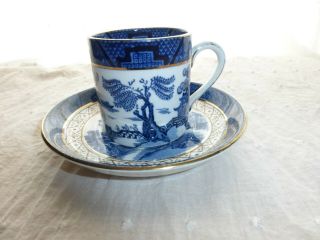 Antique Booths Real Old Willow Demitasse Tea Cup & Saucer