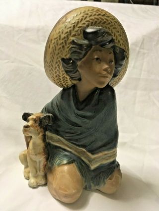 Lladro Fernando Little Mexican Boy With Dog Porcelain Figurine 2167