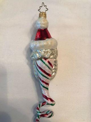 Christopher Radko Santa Swirl Ornament Retired 8.  5” 3